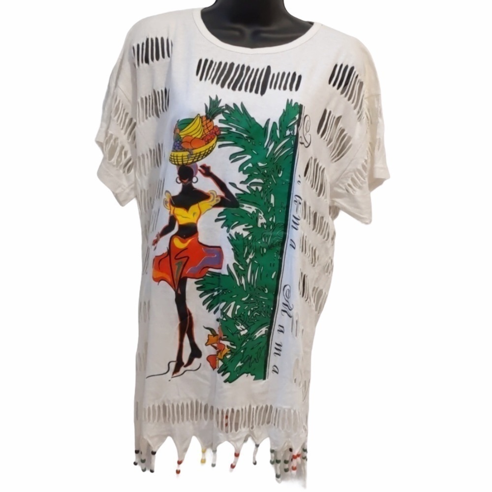2/$20 Vintage 80's Distressed Fringe Bahama Souvenir Bahama T Shirt